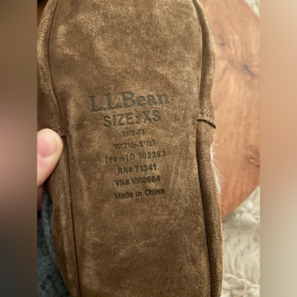 L.L. Bean Cable Knit Slipper Sock Leather Slippers  Womens size 7.5 - Picture 3 of 7